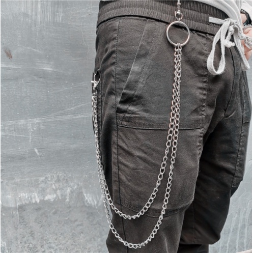 Punk Biker Trucker Jean Key Chain Men Double Link Metal Pants Wallet Chains New