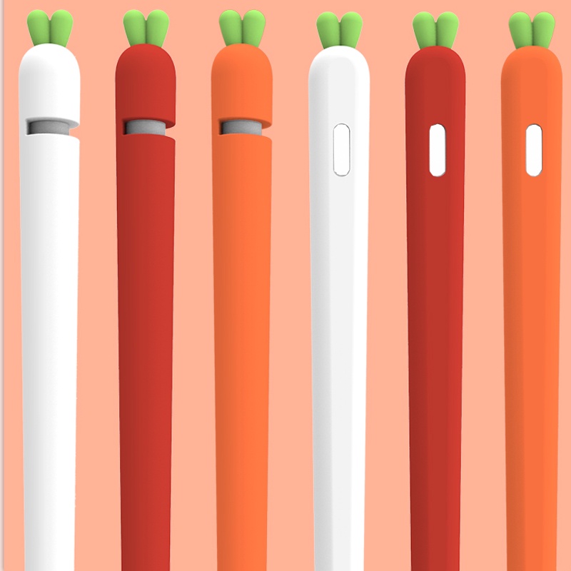 เคสซิลิโคน ลายแครอท กันลื่น สําหรับ iPad Apple Pencil Gen 2 1