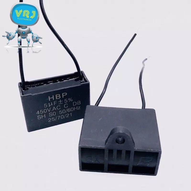Capacitor 450VAC 1~18UF/แบบเหลี่ยม มีสาย 2 สาย แคปพัดลม ปั๊มน้ำ มอเตอร์แคปรัน แคปสี่เหลี่ยม คาปาซิเตอร์รัน