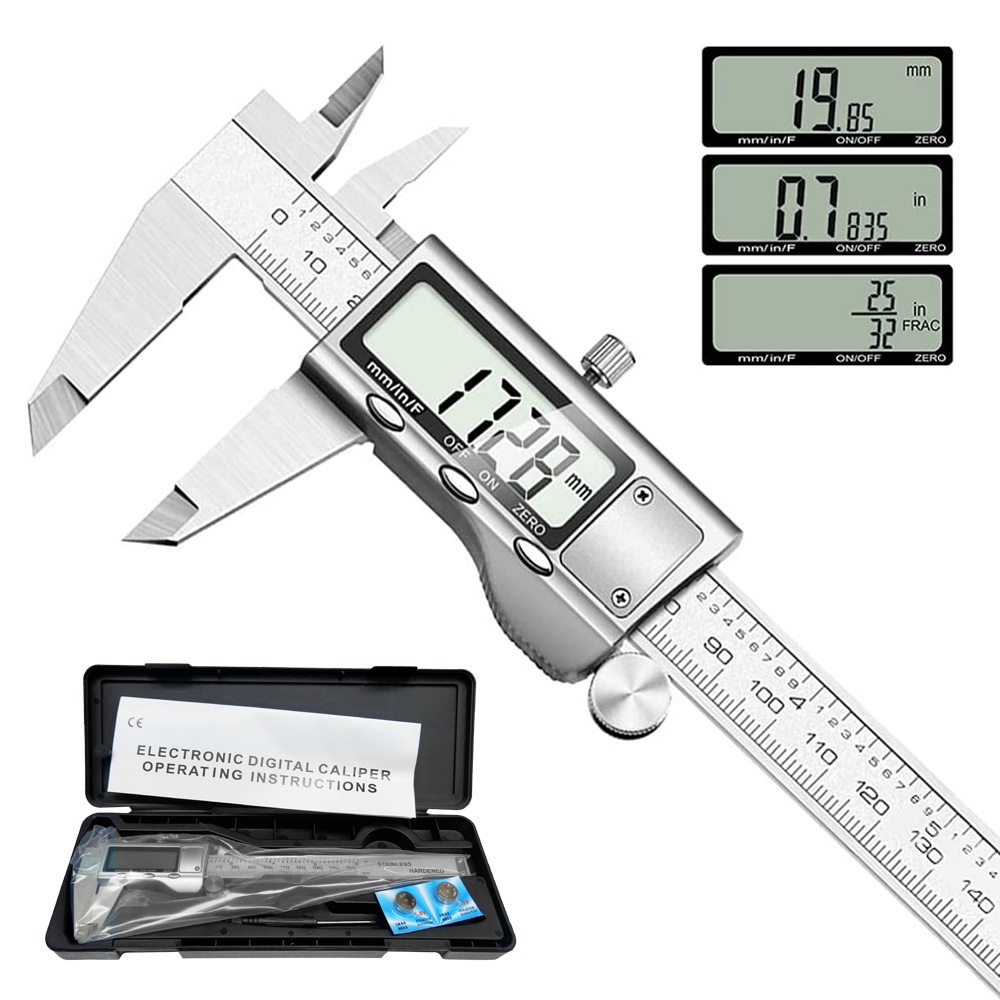 พร้อมส่ง🔥โลหะทั้งหมดสแตนเลสสตีลอิเล็กทรอนิกส์ vernier caliper ดิจิตอล caliper ดิจิตอล vernier caliper 0-150 มม. caliper
