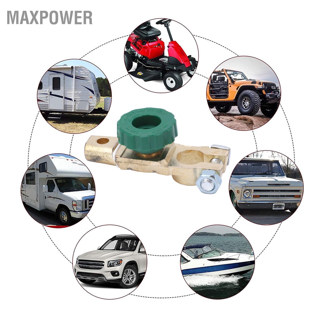 Maxpower 2 ชิ้นโพสต์ด้านบนแบตเตอรี่ตัดการเชื่อมต่อสวิตช์ตัดไฟหลัก Isolator สำหรับเรือรถยนต์รถบรรทุก