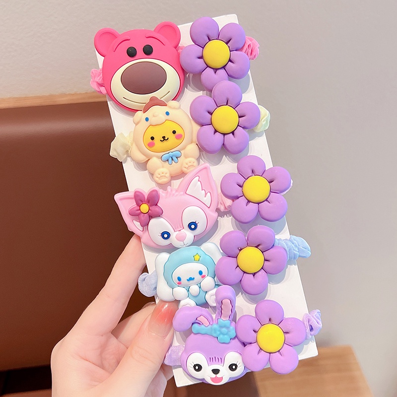 ส่งเร็ว ยางรัดผม ลายการ์ตูน สีแคนดี้น่ารัก มี5สี ความยืดหยุ่นสูง สไตล์ญี่ปุ่น และเกาหลี สไตล์เกาหลี เด็กเด็กทารกราคาถูกท
