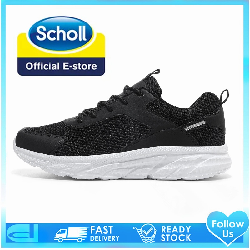 Scholl รองเท้ากีฬา รองเท้าผ้าใบ สลิปออน ส้นแบน สไตล์เกาหลี สําหรับผู้ชาย ไซซ์ 45 46 47 48