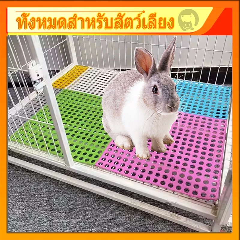 แผ่นรองกรงสัตว์เลี้ยง PVC 30×30cm กันลื่น ปูกรง ทนทาน