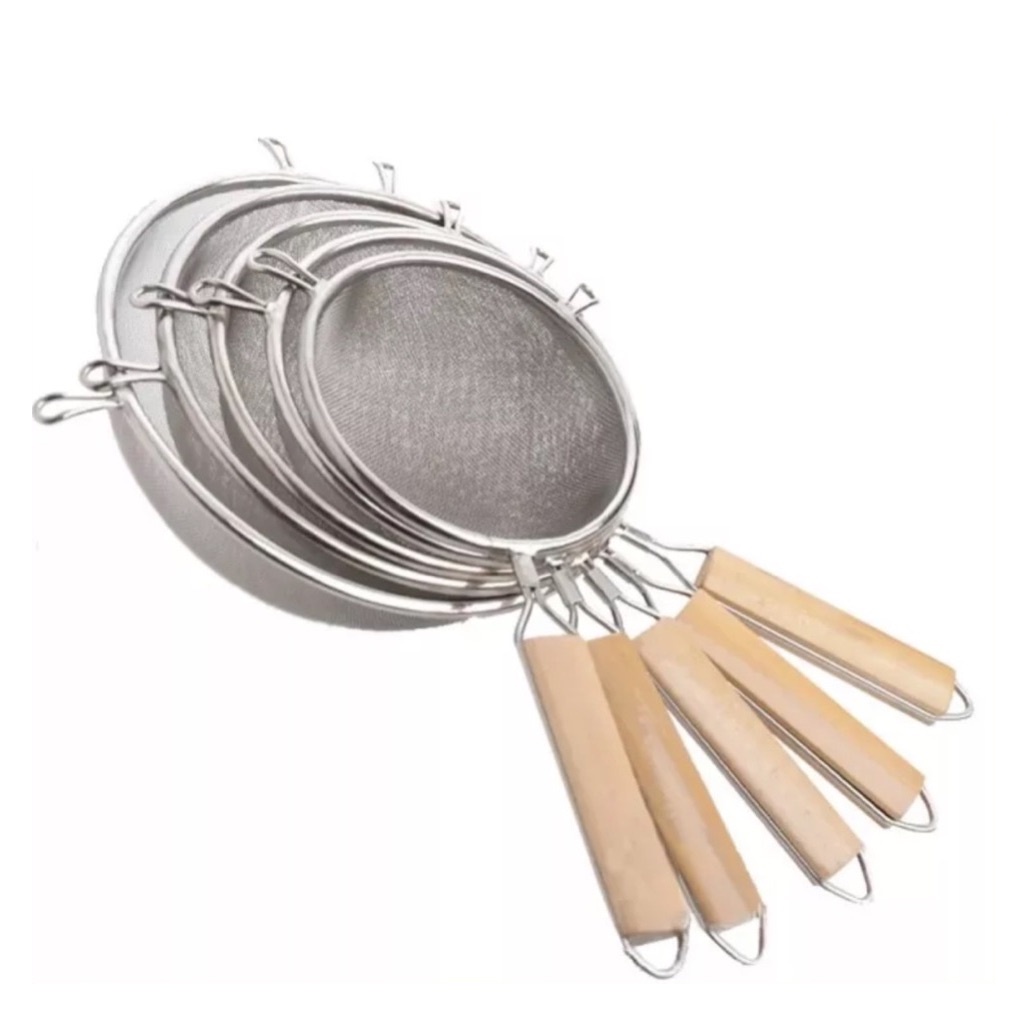 CDiscount กระชอนก้นลึก ด้ามไม้ เหมาะสำหรับใช้ตักอาหารต่างๆ เศษอาหาร หรือรองของทอดต่างๆ มีหูไว้สำรับลองบ - รูปที่ 5