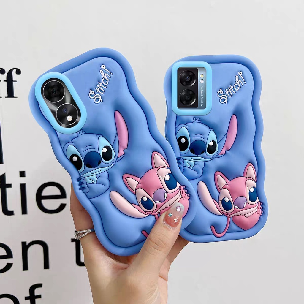 เคสโทรศัพท์มือถือซิลิโคน ลายการ์ตูน Stitch น่ารัก 3D สําหรับ OPPO A78 A55 A16 A54 A57 A77 A57s A77s Reno 8T 7z 8z 10 6 5