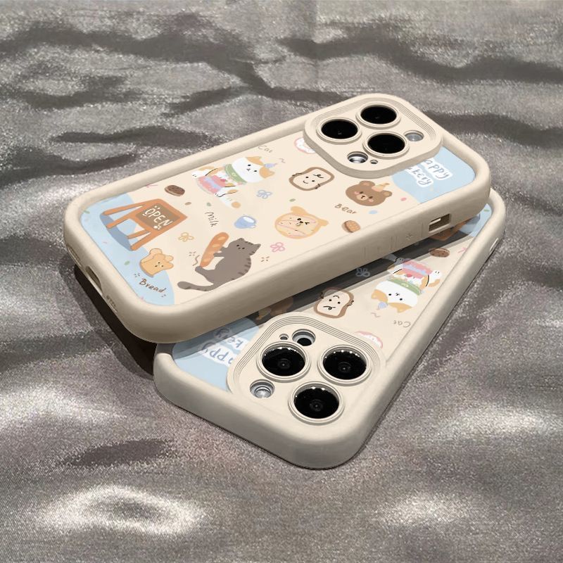 ใหม่ เคสโทรศัพท์มือถือ กันกระแทก ลายขนมปัง แมวชิบะน่ารัก เรียบง่าย สําหรับ IPhone7 7plus 8 8plus Xs Xr 11 12 13 14 15 Pro Plus Promax