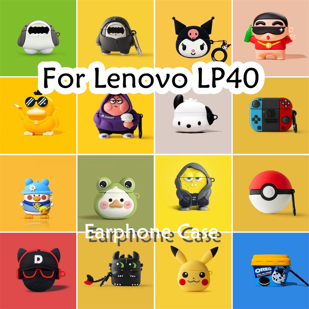 พร้อมส่ง! นําไปใช้กับ Lenovo LP40 เคส Case เคสหูฟัง ซีรีส์การ์ตูนต่อต้านฤดูใบไม้ร่วง ซิลิโคนนุ่ม เคส เคสหูฟัง NO.2