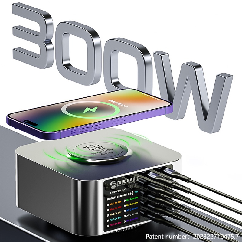 MECHANIC X-Power MAX Wireless Charger PD 150W 200W 300W Smart Charger QC PD 3.0 Fast ฐานชาร์จ LCD จอ
