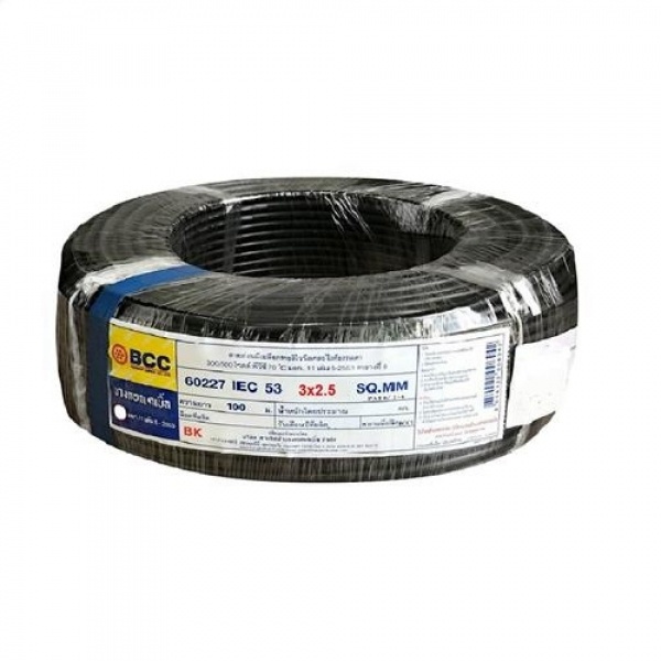 BCC สายไฟ IEC53 VCT 3x2.5 SQ.MM. 100ม. สีดำ