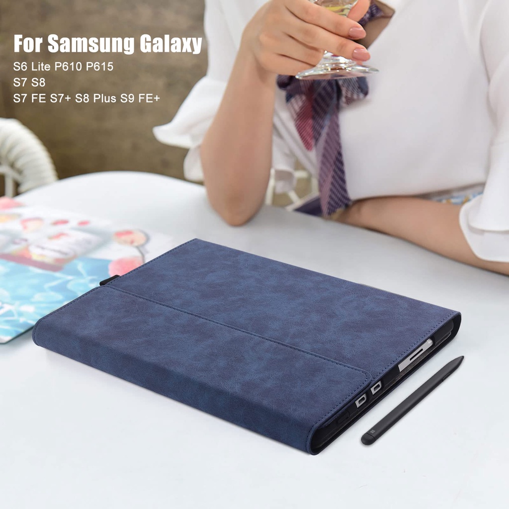 เคสแท็บเล็ตหนัง PU สําหรับ Samsung Galaxy Tab S9 S9 Plus S8 S7 FE S7 Plus S6 Lite P610 P615 S7 S8 S9+ 10.4-12.4 นิ้ว