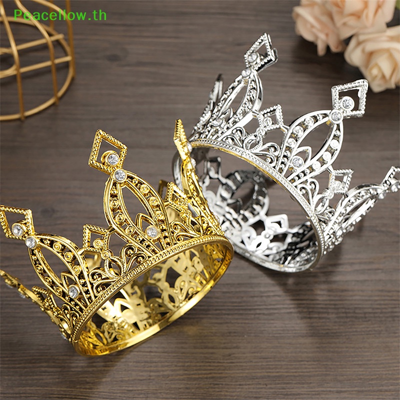 Peacellow เจ้าสาวงานแต่งงาน Tiaras คริสตัลมงกุฎเล็กๆ Brithday เค้กเบเกอรี่เครื่องประดับตกแต่งเด็กขนาดเล็ก Diadem เครื่องประดับผม TH