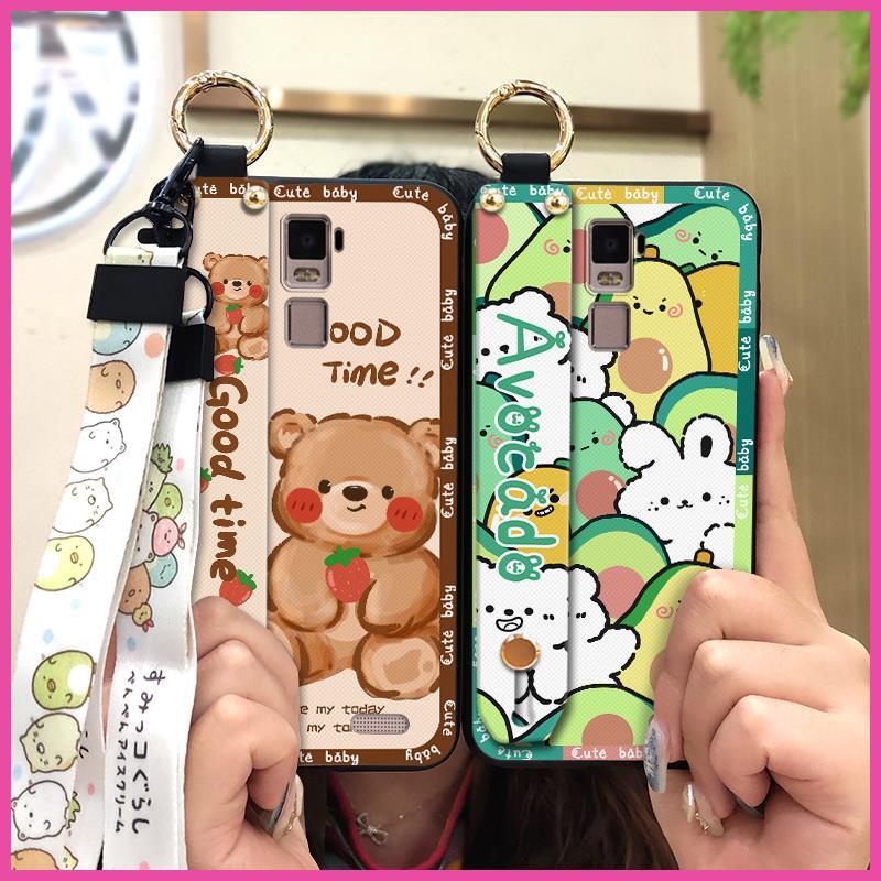 Cartoon ring Phone Case For OPPO R7 Plus Phone Holder Soft case Silicone Waterproof Back Cover Shockproof protective Lanyard