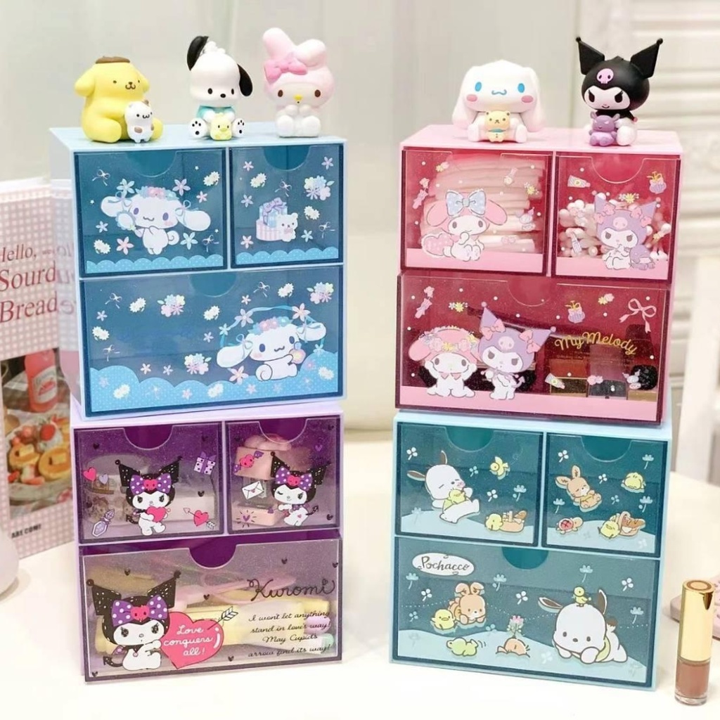 ️ กล่องลิ้นชัก อเนกประสงค์ Sanrio Character มาใหม่ ลายน่ารัก งานชนช็อป ขนาด 15×15×11.8 cm รายละเอียดตามภาพ