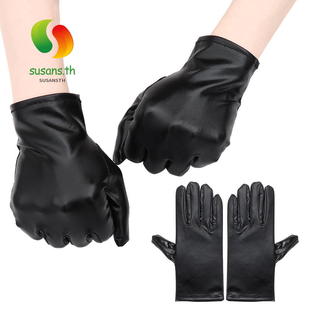Susans ถุงมือหนัง PU สไตล์โลลิต้า สําหรับเต้นรํา ฮิปฮอป