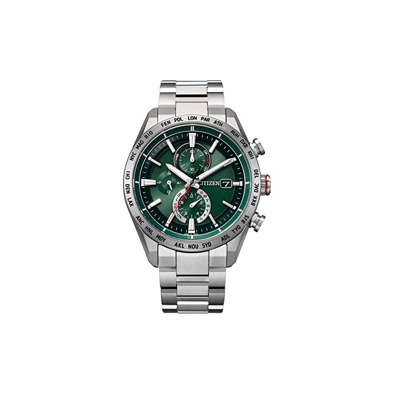 [Citizen] นาฬิกาข้อมือ Attesa พลังงานแสงอาทิตย์ กันน้ํา สีเขียว สําหรับผู้ชาย At8181-63W
