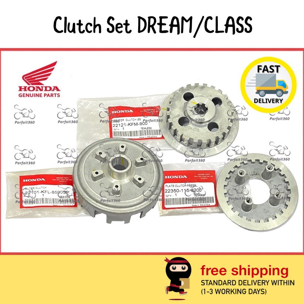 (SET) HONDA EX5 DREAM / CLASS 1 / W100 ชุดคลัชครบชุด ( 22101-KFL-8500SP & 22350-115-0200 & 22121-KFM