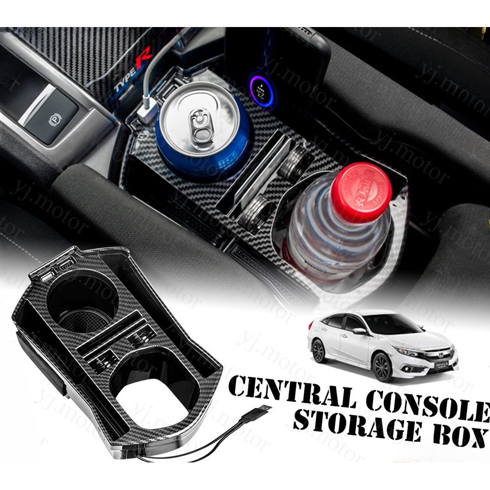 2016-2020 Honda Civic FC คอนโซลกลาง กล่องเก็บเหรียญ ที่วางโทรศัพท์