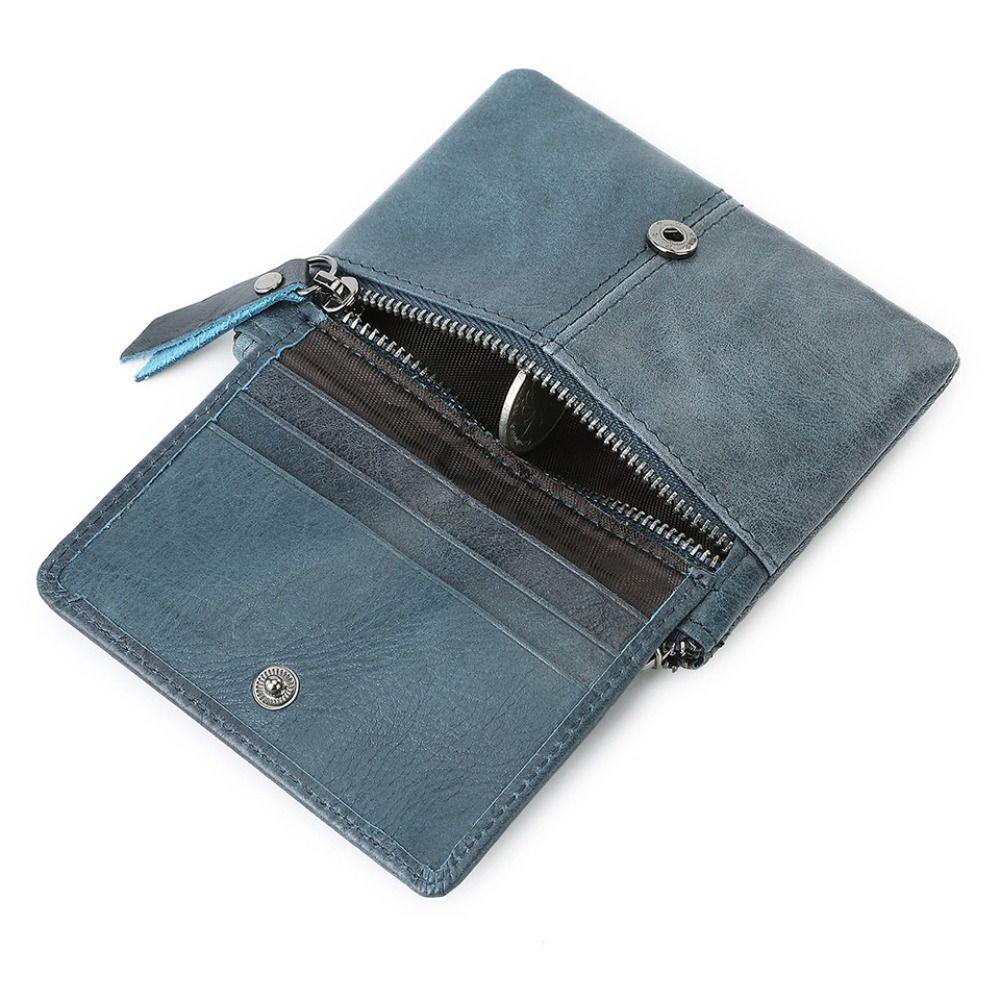 กระเป๋าใส่เหรียญ VOYAGER, Multi Card Seat Slim RFID Wallet, Minimalist Mini Real Leather Card Holder Men