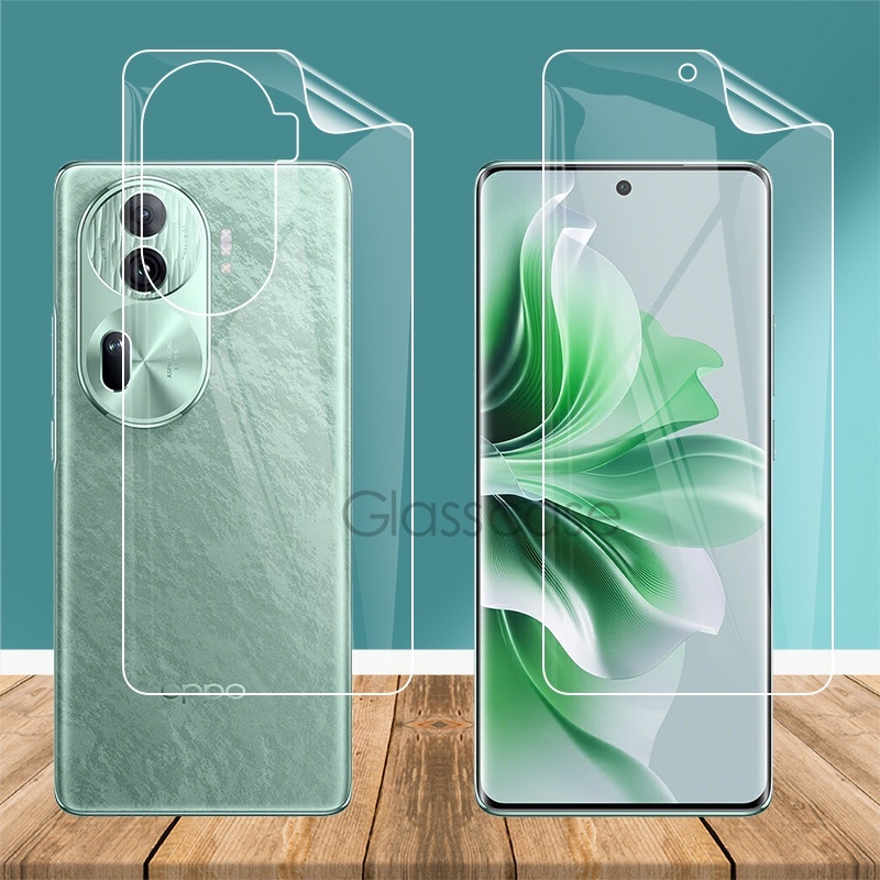 3 In 1 Soft Hydrogelฟิล์มสําหรับOppo Reno 11 12 pro 11f 11pro 12f 12pro Reno11f Reno11pro Reno12f Reno12pro 5G Soft Hydrogelฟิล์มป้องกันหน้าจอฟิล์มคลุมทั้งหมดฟิล์มด้านหน้า