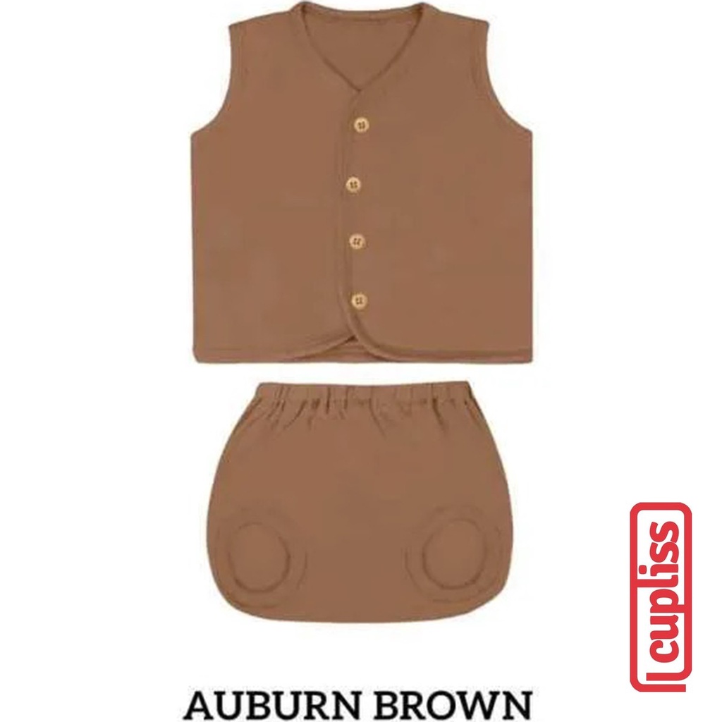 Little Palmerhaus Original Button Tee Sleeve Auburn Brown เสื้อผ้าเด็ก Cupliss KG