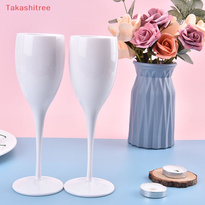 (Takashitree) แก้วแชมเปญ แก้วไวน์ เบียร์ วิสกี้ พลาสติก ปลอดภัย สีขาว สําหรับร้านอาหาร
