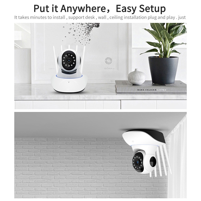 กล้องวงจรปิดไร้สาย กล้องไร้สาย 360WiFi 5MP 2.4G/5G ดูผ่านมือถือ กล้องรักษาความปลอดภัย คมชัด เก็บภาพละเอียด บ้าน/สำนักงาน