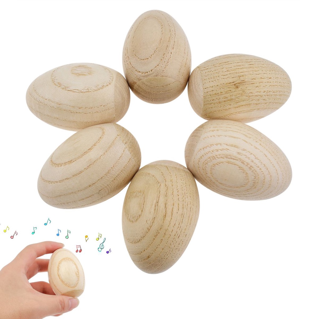 6 ชิ้นไม้ E-gg Shaker E-gg Shaker เครื่องดนตรีเครื่องกระทบ,ไม้เคลือบเงาเพลงช่วยสอน