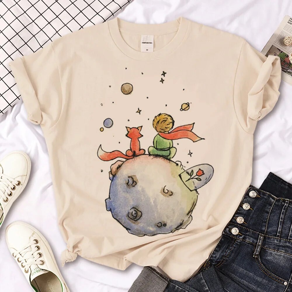 Tshirt The Little Prince TShirt ผู้หญิงฮาราจูกุเสื้อผ้าเด็กผู้หญิง2000SS-5XL