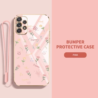 เคสโทรศัพท์มือถือ ซิลิโคน กันกระแทก ลายดอกไม้ สําหรับ Samsung Galaxy A52 A72 A32 A23 4G A52 A72 A32 A23 A33 A53 A73 5G
