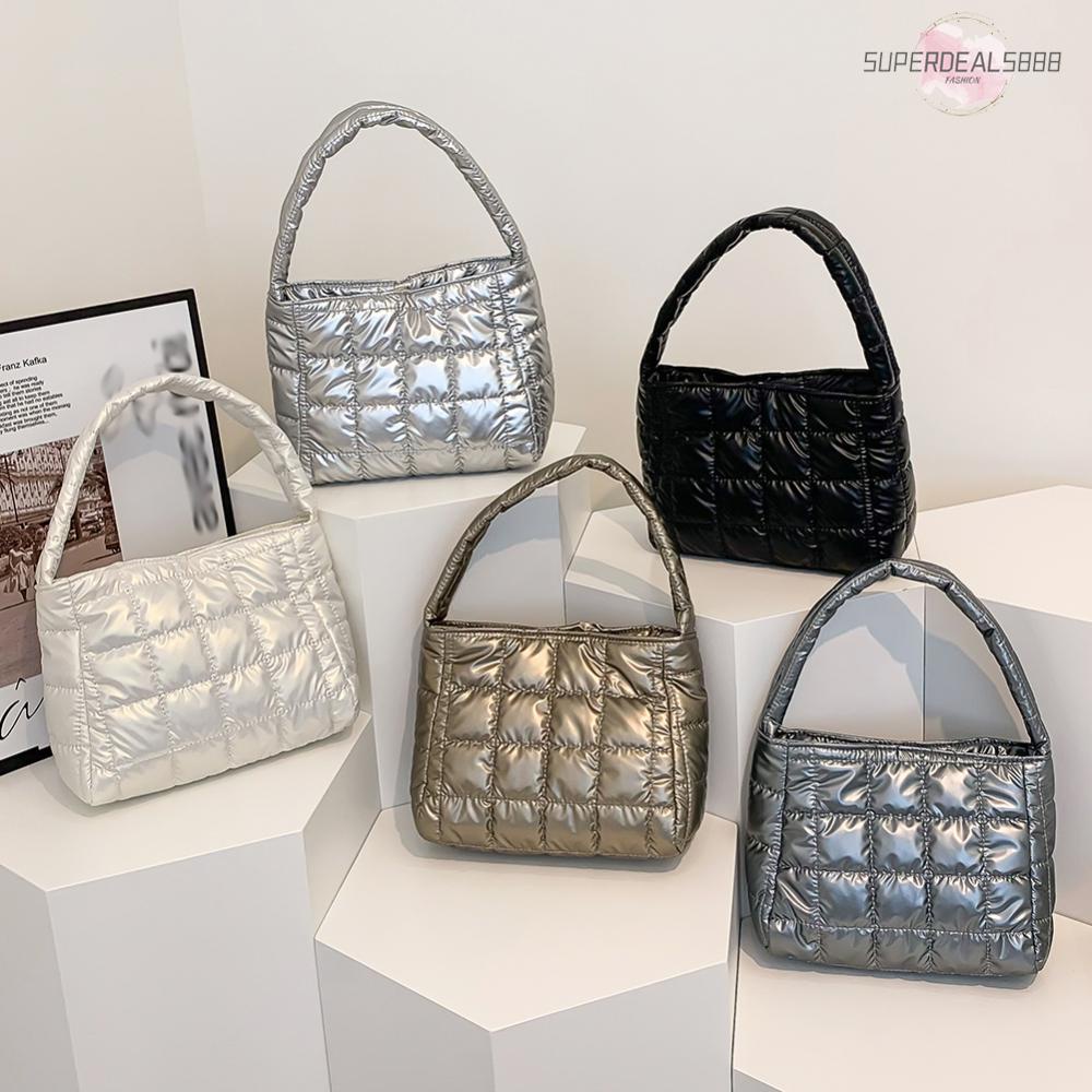 [SuperDeals888.th] กระเป๋าถือผู้หญิงเสื้อผ้าฝ้ายความจุขนาดใหญ่สแควร์ปักด้ายกระเป๋าสะพาย