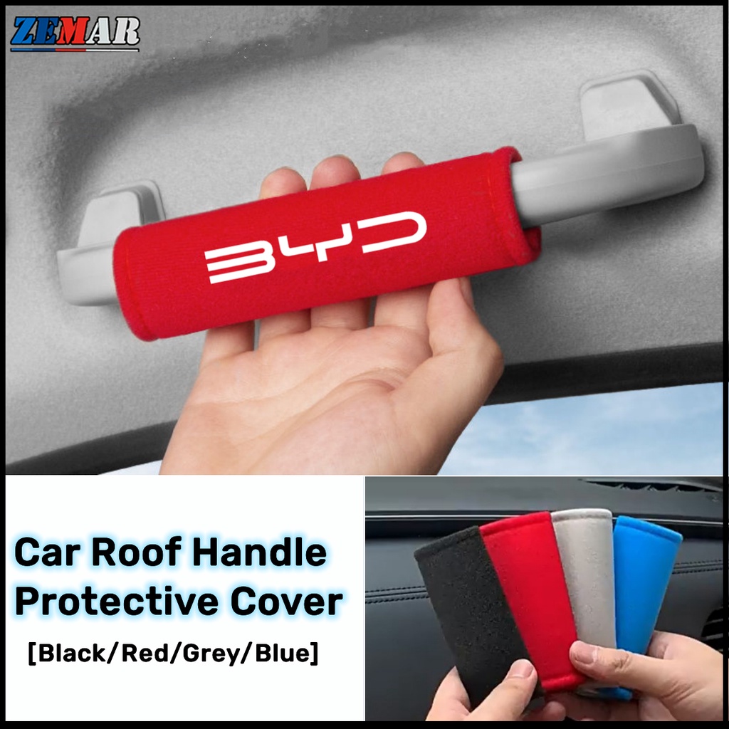 1/2/4ชิ้น BYD ถุงมือดึงหลังคารถ ฝาครอบมือจับประตูภายในรถยนต์ ป้องกันมือจับประตูด้านใน ฝาครอบป้องกันที่จับหลังคา สำหรับ BYD Atto 3 Yuan plus Dolphin Seal U Han EV