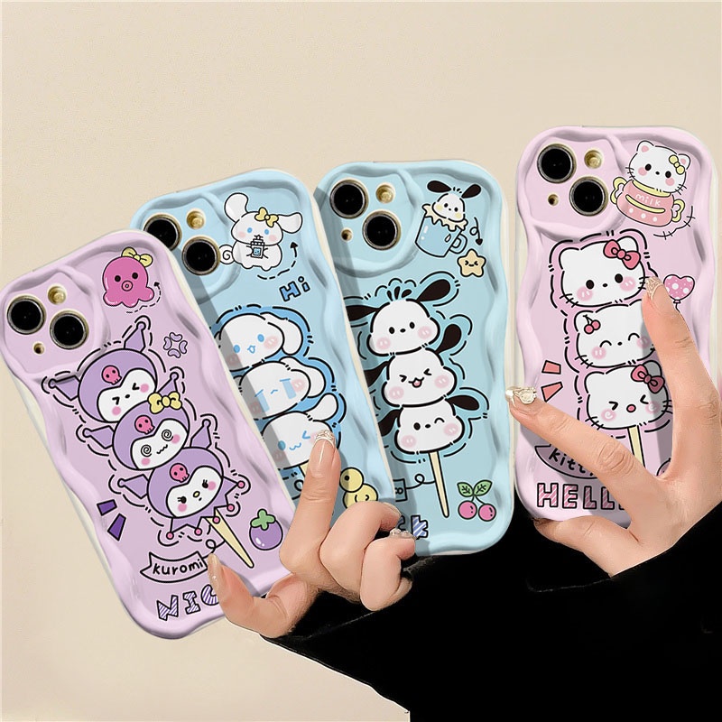 เคสโทรศัพท์มือถือแบบนิ่ม TPU กันกระแทก ลายการ์ตูนคิตตี้ แมว ลูกสุนัข และคูโรมิ แองเจิล คลื่นสีขาว สําหรับ VIVO 1819 1818 2018 1935 1938 1902 1901 1904 1906 1915 1723 1940