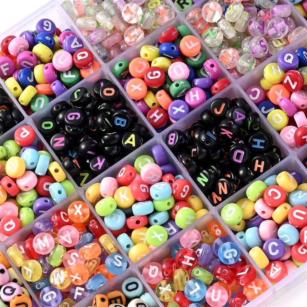ลูกปัดอะคริลิค ลายตัวอักษร 4x7 มม. หลากสี สําหรับทําเครื่องประดับ สร้อยข้อมือ สร้อยคอ โซ่โทรศัพท์ DIY 100 ชิ้น