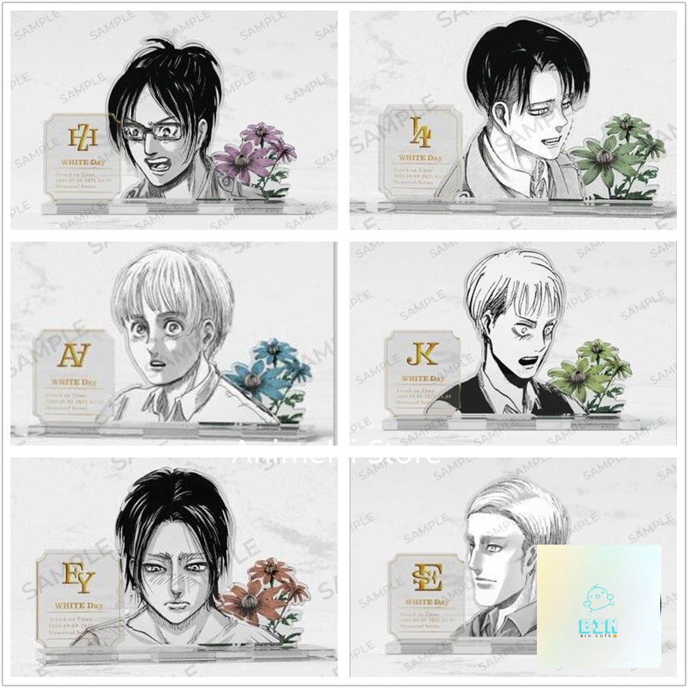 Attack on Titan Armin Levi Erwin Eren Character Model อะคริลิคตกแต่งโต๊ะ