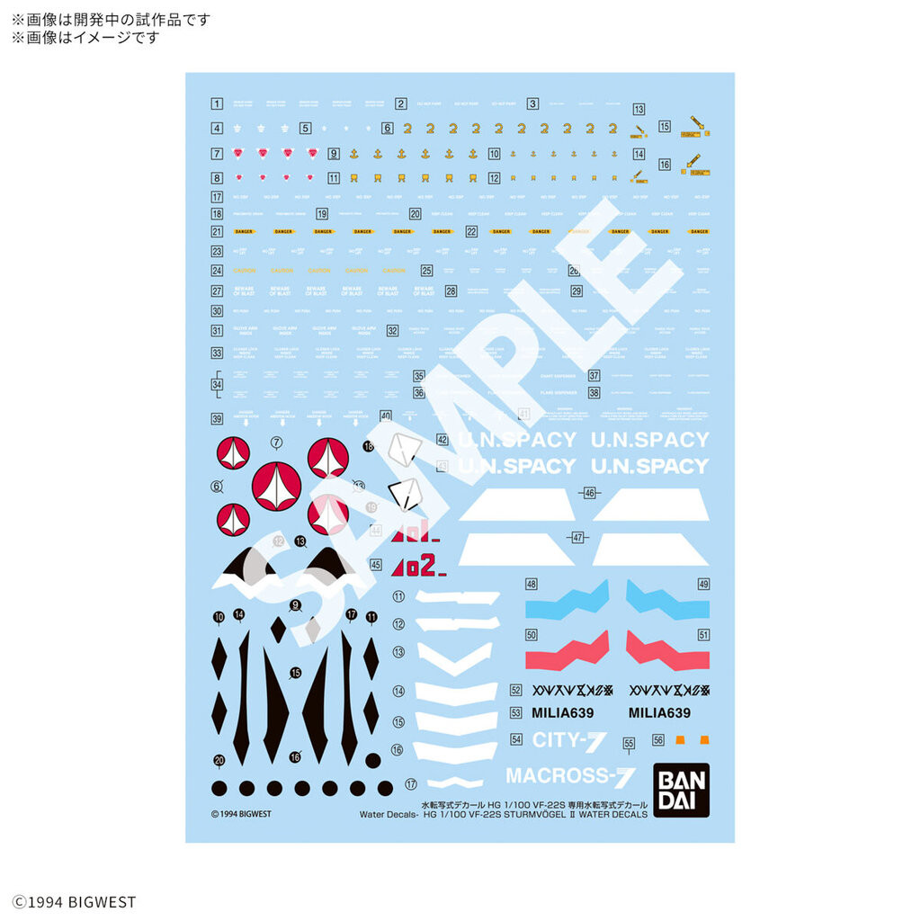 VCA ⭐️ BANDAI MACROSS PLUS HIGH GRADE HG 1/100 VF-22S STURMVOGEL II WATER DECALS มาโคร พลัส ประกอบ โ