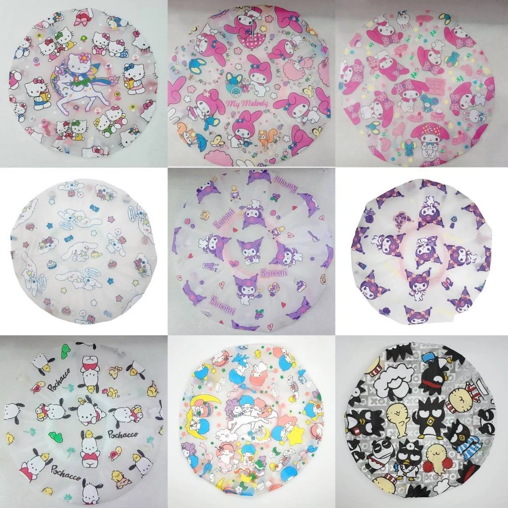 หมวกอาบน้ำลายการ์ตูน หมวกคุมผมอาบน้ำ มีทั้งหมด 19 ลาย ใช้ได้ทั้งเด็กและผู้ใหญ่ มียางยืด