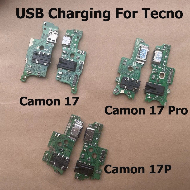 สําหรับ Tecno Camon 17 17P Pro แท่นชาร์จ USB Connector Charger Board CG8 CG8h CG6 CG6j Flex Cable
