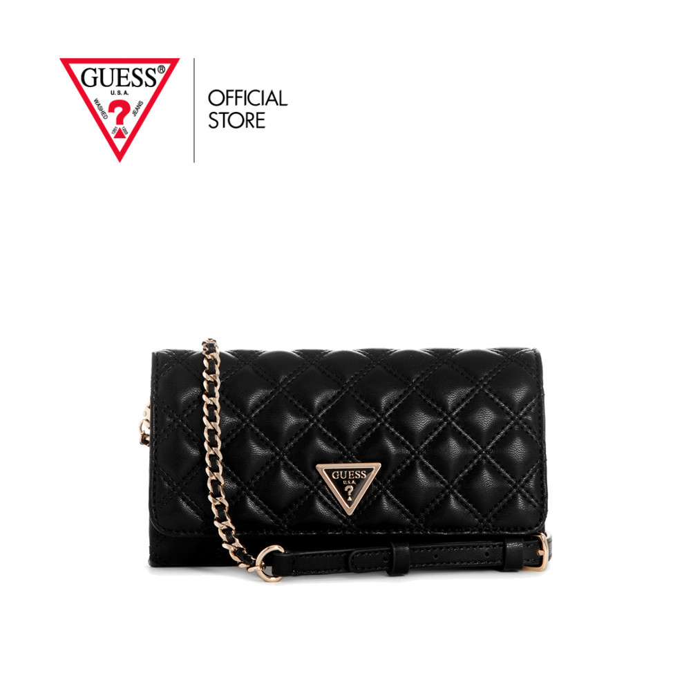GUESS กระเป๋า รุ่น QG874875 GIULLY XBODY FLAP ORGANIZER สีดำ