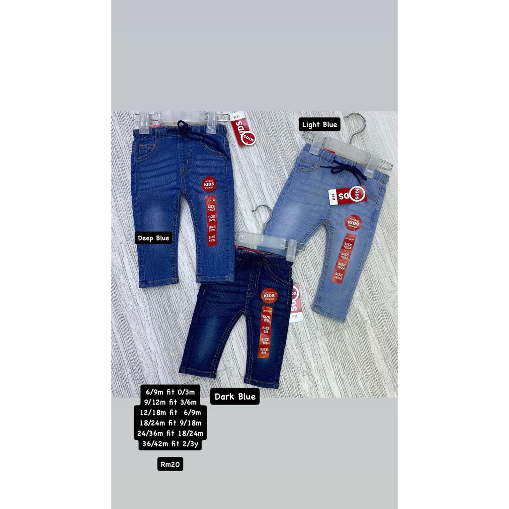 JEANS PULL ON COTTON ON SIZE NEWBORN-2Y/3Y DARK BLUE AF