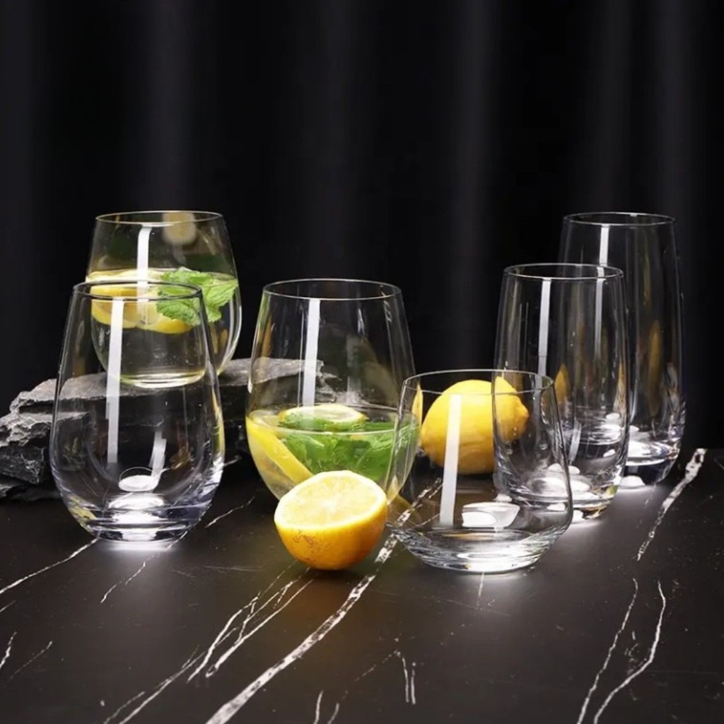 แก้วโอ่ง แก้วน้ำดื่ม IVORY HI BALL ทรงกลม แก้วน้ำคาเฟ่มินิมอล