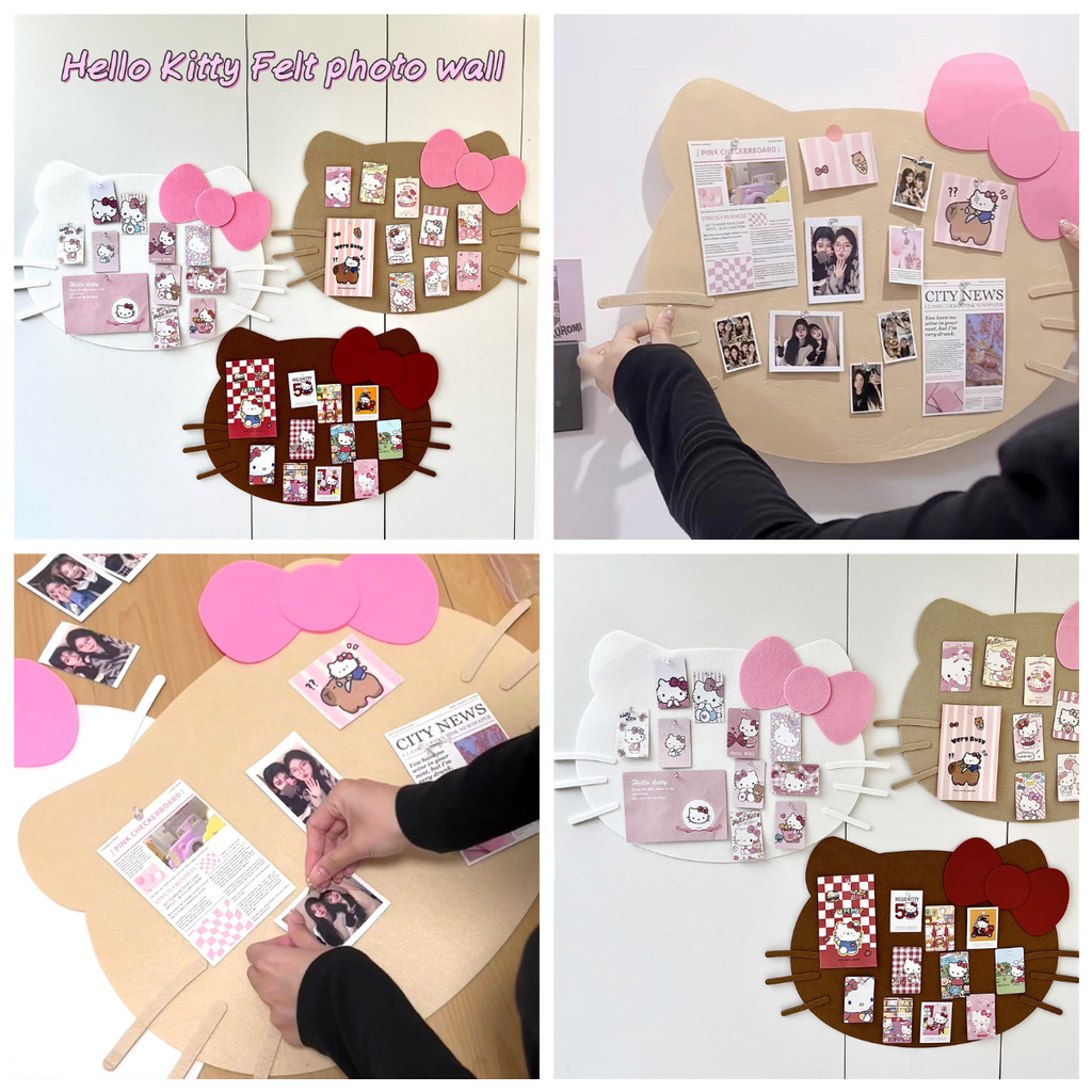 Creative Felt Photo Wall Board ฉากหลัง Handmade แมวน่ารัก Cat Wall ตกแต่ง