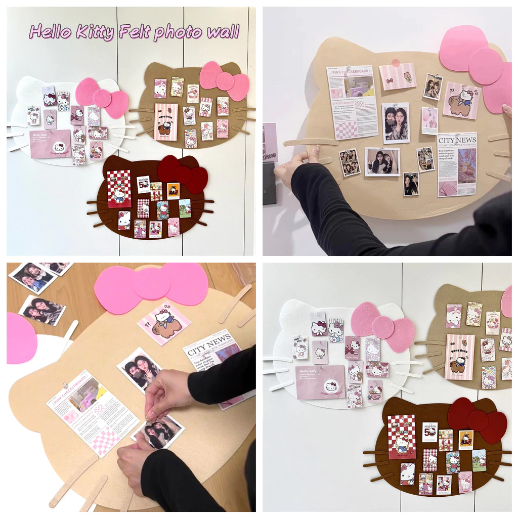 Creative Felt Photo Wall Board ฉากหลัง Handmade แมวน่ารัก Cat Wall ตกแต่ง