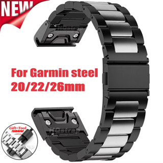 Quickfit สายสแตนเลสสําหรับ Garmin Fenix 8 7 6X 6S Pro 5X Fen…