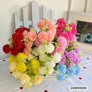มินิมัมแซมดอกแก้ว 5ก้าน10ดอก ขนาดความยาว35cm.หน้าดอก5cm. ตกแต่งบ้าน