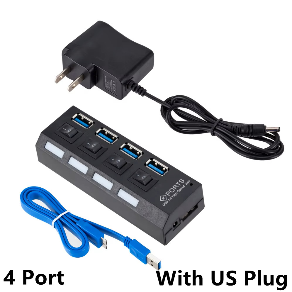 USB 3.0 Hub USB HUB Splitter Multi USB 3.0 Hub หลาย 4/7 พอร์ต Hub Splitter พร้อมอะแดปเตอร์อุปกรณ์เสริมคอมพิวเตอร์ Hub สําหรับ PC - รูปที่ 7