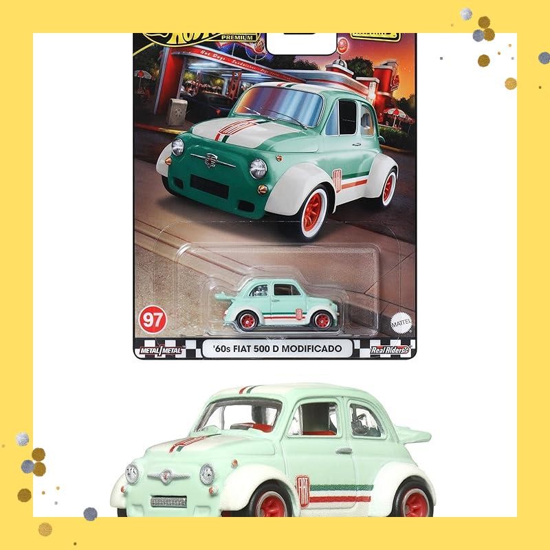 Hot Wheels Boulevard '60s Fiat 500 D Modificado Vehicle Toy Minicar from 3 years old Green HRT65
