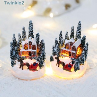 Twinkle บ้านเรซิน รูปปราสาทคริสต์มาส ขนาดเล็ก หลากสี สร้างสรรค์ สําหรับตกแต่งบ้าน 2024