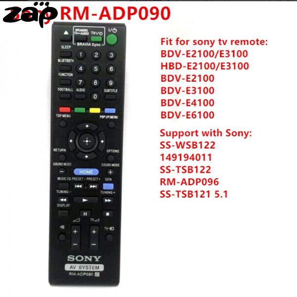 Sony rm-adp090 ระบบ AV โฮมเธียเตอร์รีโมทคอนโทรลสําหรับ bdv-e2100 E3100 hbd-e2100 E3100 bdv-e2100, bd