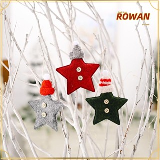 Rowans จี้ตุ๊กตาซานตาคลอส สโนว์แมน ดาวสีแดง น้ําหนักเบา คุณภาพสูง สําหรับตกแต่งต้นคริสต์มาส DIY 5 ชิ้น